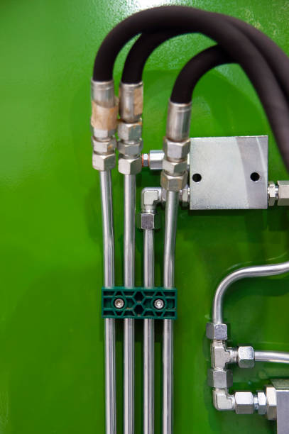 istock Industrial machine elements. Wires and pipes. 1397365323