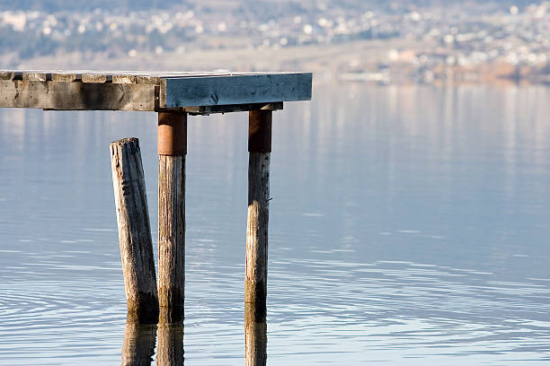 okanagan lake dock stock photo