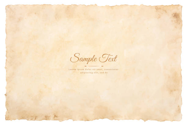 illustrations, cliparts, dessins animés et icônes de vecteur vieille feuille de papier parchemin vintage vieillie ou texture isolée sur fond blanc - antiquités