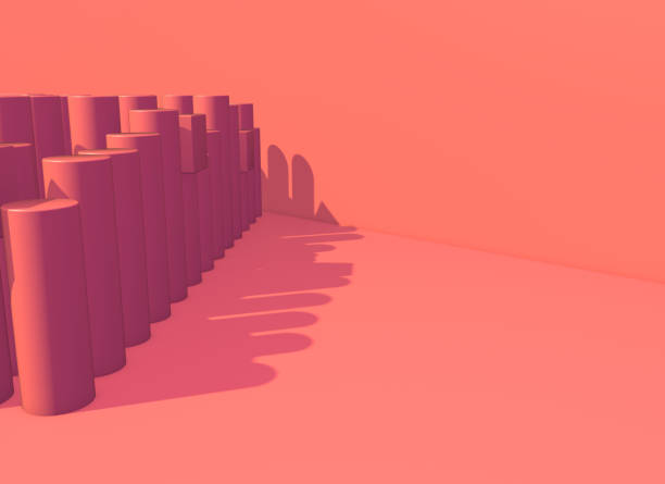 istock Abstract background with living coral colored pillars structure landscape 1397371146
