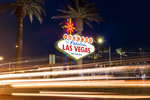Welcome to Fabulous Las Vegas, Nevada sign on the world famous Las Vegas Strip
