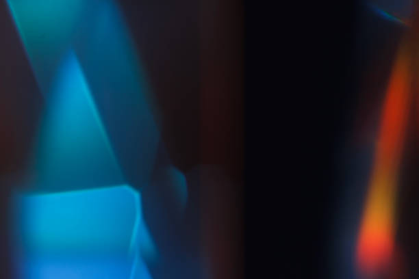 istock Colorful light leak on black background 1397374391
