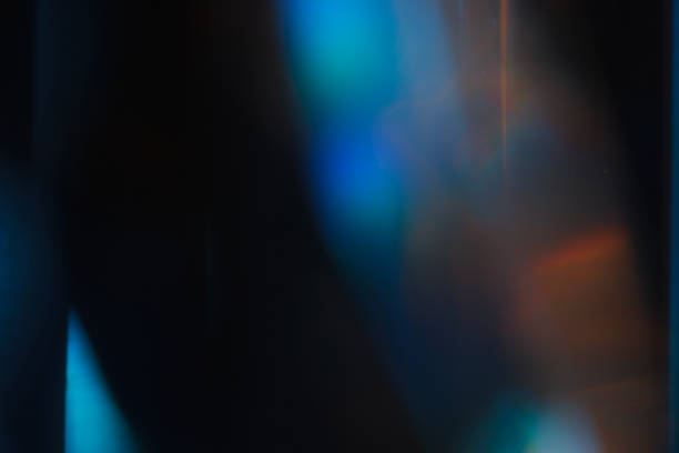 istock Colorful light leak on black background 1397374403