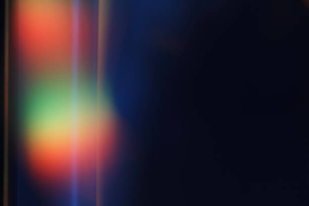 istock Colorful light leak on black background 1397374406