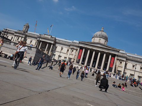 London, Uk - Circa June 2018: The National Gallery in Trafalgar Square, some people visible