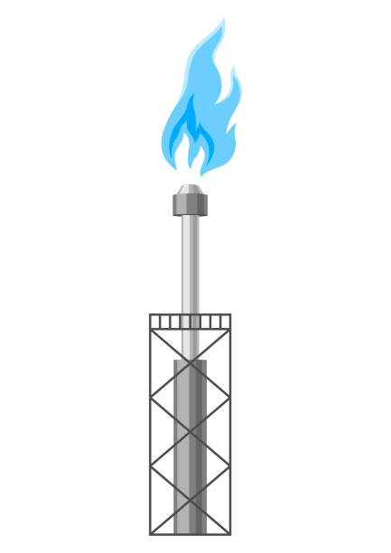ilustrações de stock, clip art, desenhos animados e ícones de illustration of natural gas extraction. industrial and business image. - natural gas flame fuel and power generation heat