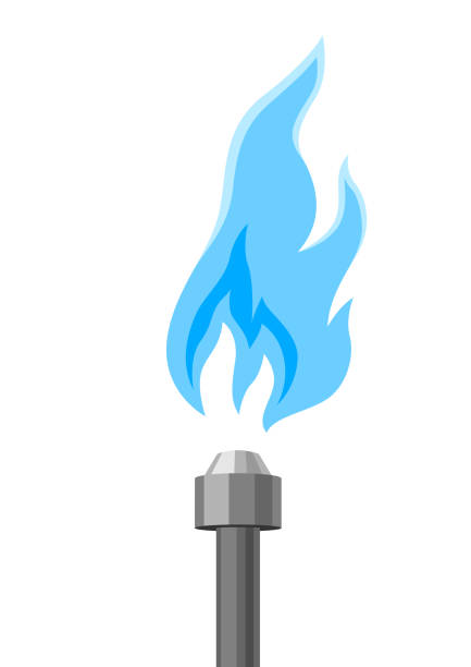 ilustrações de stock, clip art, desenhos animados e ícones de illustration of natural gas extraction. industrial and business image. - natural gas flame fuel and power generation heat