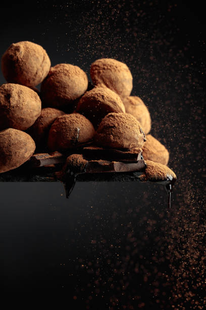 istock Chocolate truffles sprinkled with cocoa powder. 1397379904