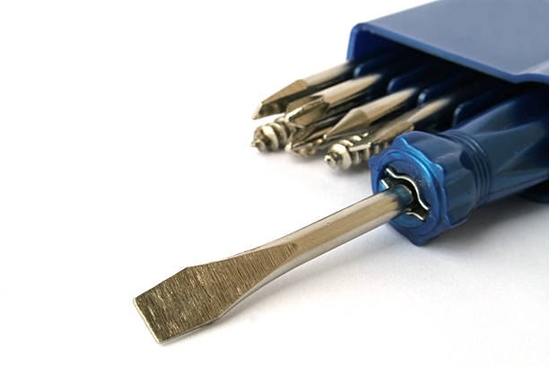 cacciavite set - screwdriver screw tighten fastener foto e immagini stock