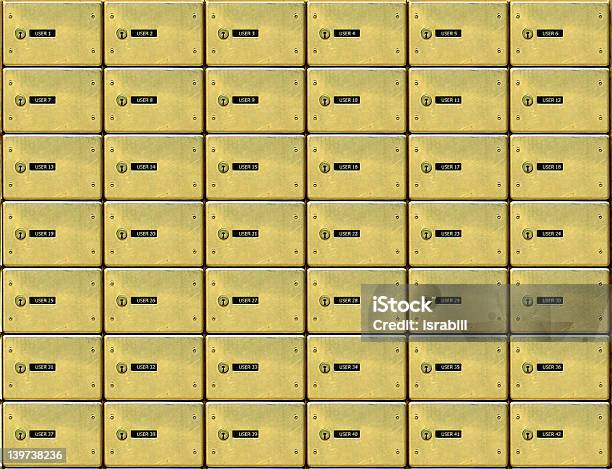 Foto de Golden Caixas De Correio e mais fotos de stock de Correio - Correspondência - Correio - Correspondência, Cubículo, Dourado - Descrição de Cor