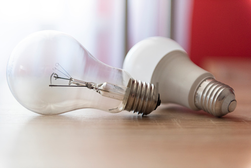 Fluorescent (CFL) bulb and new LED light bulb