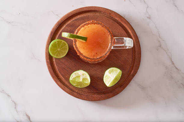 istock Mexican cocktail, michelada, made with beer and tomato juice. 1397383341
