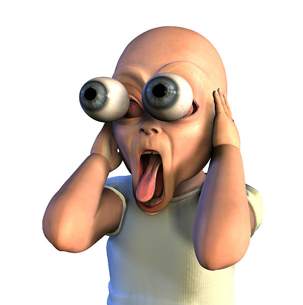 Wacky Shocked Baby With Clipping Path Stock Photo - Download Image Now -  Eye, Exploding, Cartoon - iStock