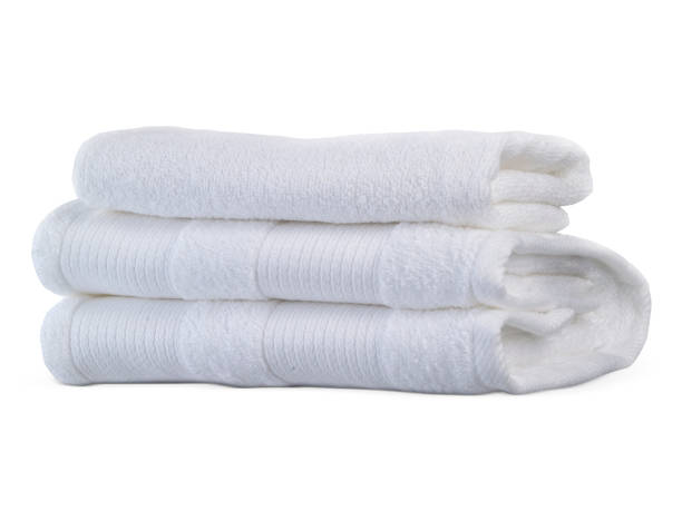 istock Clean white towels  isolated on white background 1397388951