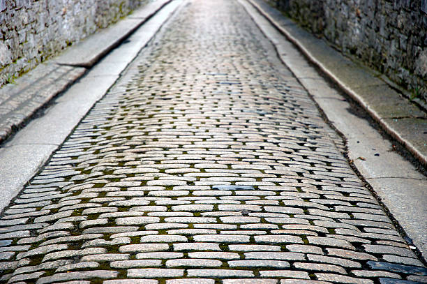istock Stone walled cobbled street 139739000