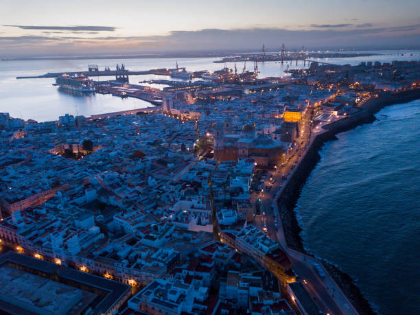 istock View of illuminated Cadiz town 1397394187
