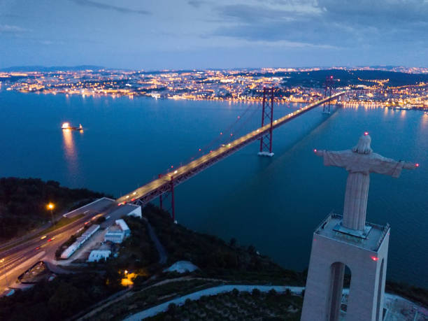 istock Illuminated Lisbon and 25th April Bridge 1397394227