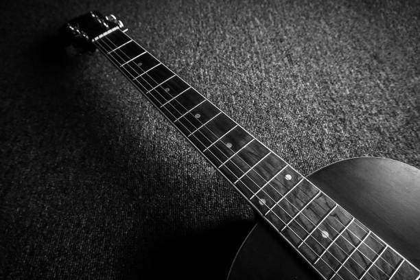 istock Acoustic guitar in black and white 1397397692