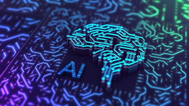 AI,Artificial Intelligence concept,Circuit board stock photo stock photo