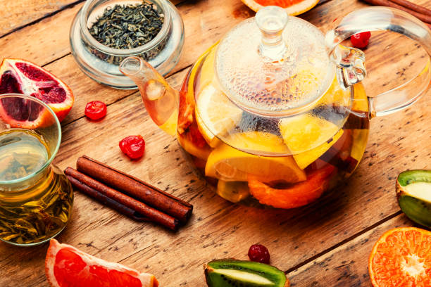 istock Tea with citrus fruits. 1397400140