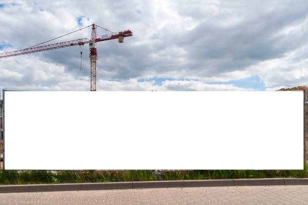 istock Blank white advertising banner on the construction cite fence 1397401383