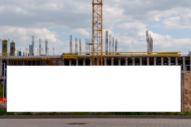 istock Blank white advertising banner on the construction cite fence 1397401385