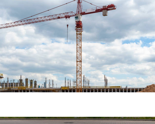 istock Blank white advertising banner on the construction cite fence 1397401398