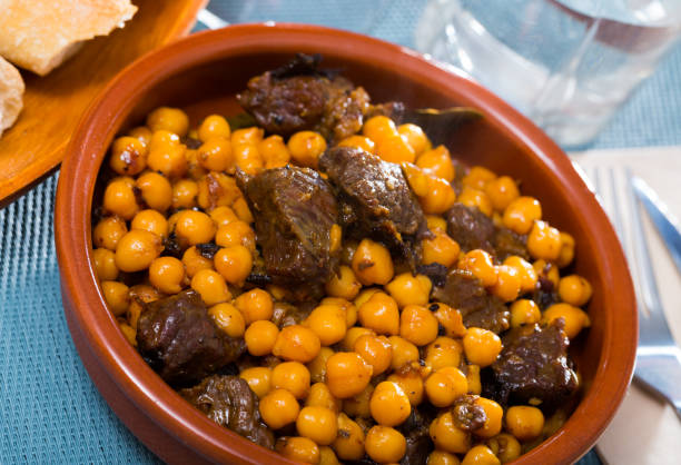 istock Stewed beef with chickpea in clay bowl 1397402234
