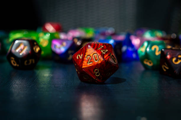 istock Close-up image of a red d20 1397407870