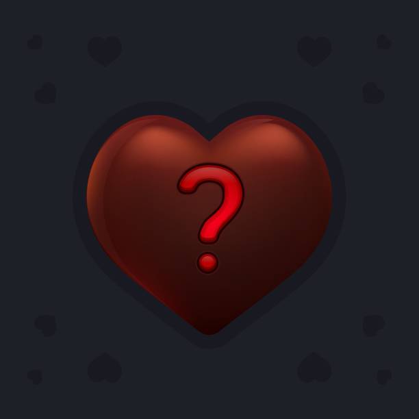 istock Realistic dark chocolate heart with marmalade questions inside. Valentines day decoration element for design banner, card or any advertising 1397408196