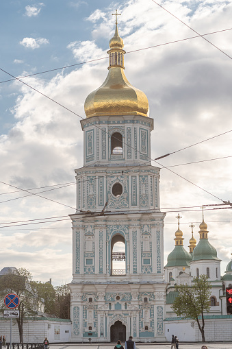 Sofia, Bulgaria. May 2023.   Exterior panoramic view of Alexander Nevsky Cathedral in city center