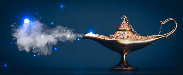 istock Wish lamp, the lamp from which the genie emerges 1397412450