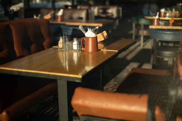 istock Table in restaurant. Place to eat. 1397414600
