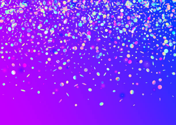 istock Falling Tinsel. Digital Foil. Transparent Glitter. Party Colorfu 1397415696