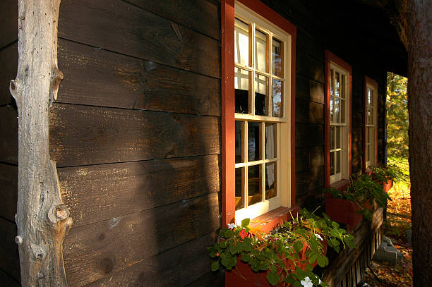 Rustic Cottage Window stock photo