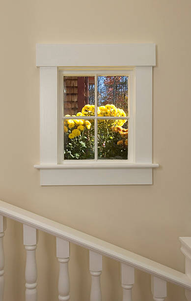 Window With Flowers stock photo