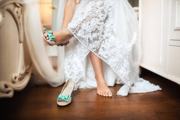 istock Bride's shoes on wedding day 1397419750