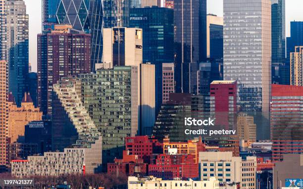 Manhattan Buildings West Side New York City Stock Photo - Download Image Now - New York City, Urban Skyline, West - Direction
