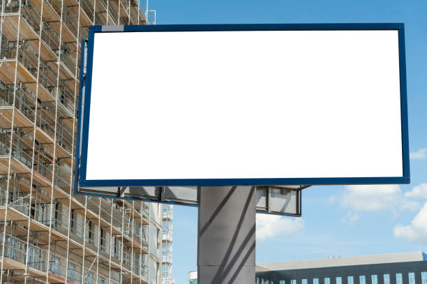 istock Advertising billboard mock-up infront of the construction site 1397421462
