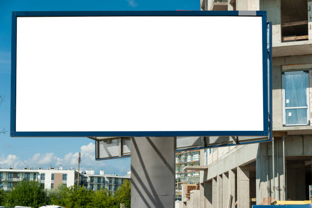 istock Advertising billboard mock-up infront of the construction site 1397421465