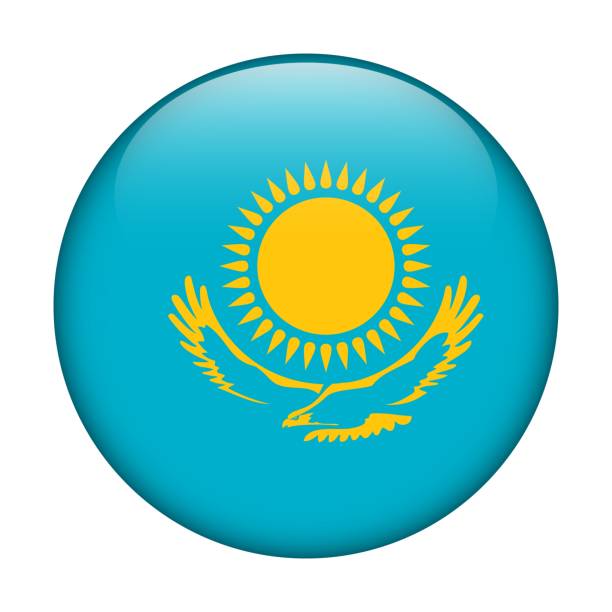 istock Kazakhstan National flag. Vector icon. Glass button for web, app, ui. Glossy banner. 1397421802