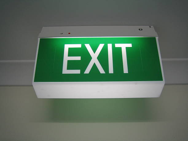 Exit sign stock photo