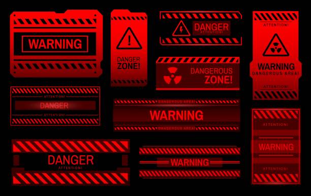 Warning System Red Red And Black Warning Signs