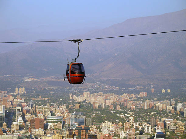 istock Red Cable Lift over Santiago de Chile 139743505