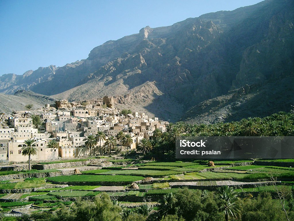Village mit Terrassen, Oman - Lizenzfrei Arabien Stock-Foto