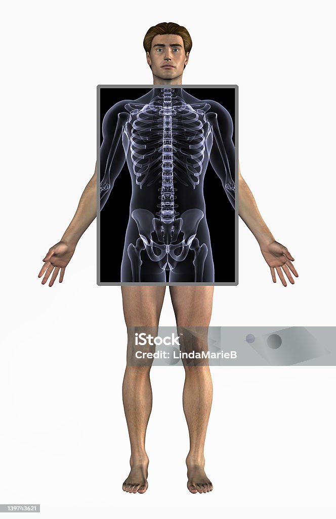 Mann mit X-Ray-Mit clipping path - Lizenzfrei Anatomie Stock-Foto