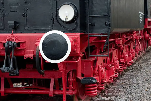 Close Up of an old steamtrain.