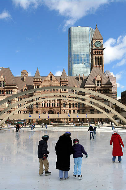 istock People skating on Toronto city hall skating rink 139744049
