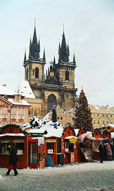 Christmas market in Prague Christmas market at the central market place in Prague /  Czechia. prague christmas market stock pictures, royalty-free photos & images