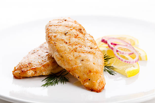 istock Grilled meat and vegetables on a white plate 139744245